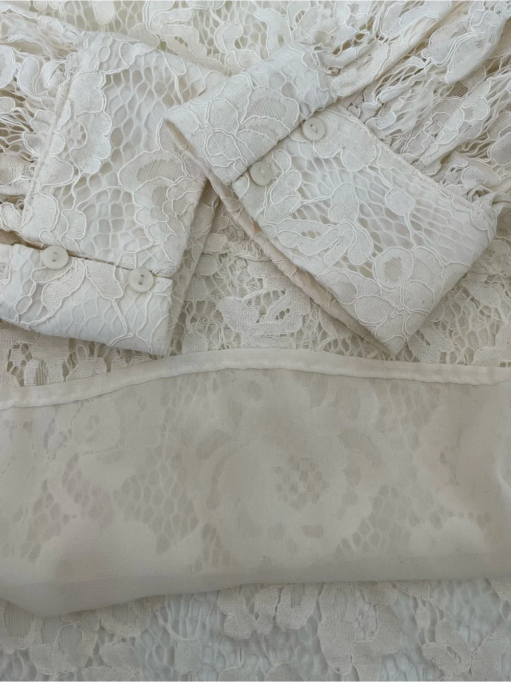 Zara floral lace blouse size S romantic feminine baddie coquette girl Ivory